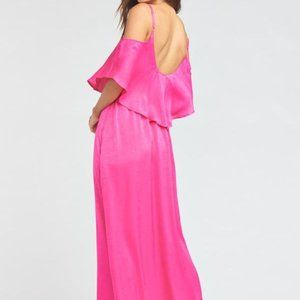 SMYM Caitlin Ruffle Maxi Dress Fuchsia Sheen